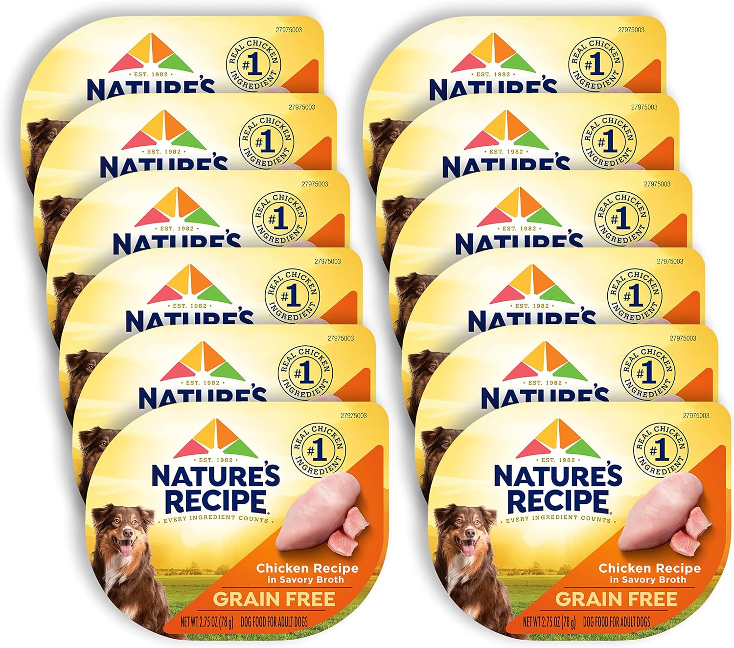 Nature's Recipe Grain Free Chicken Recipe, Chicken & Venison Recipe and Chicken & Duck Recipe in Savory Broth Variety Pack Wet Dog Food, 12-2.75 oz. Cups, 2 Count - Image 13