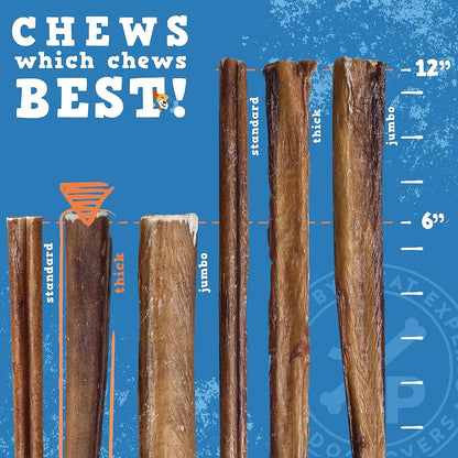 Odor free digestible beef bully sticks for aggressive chewers dental care