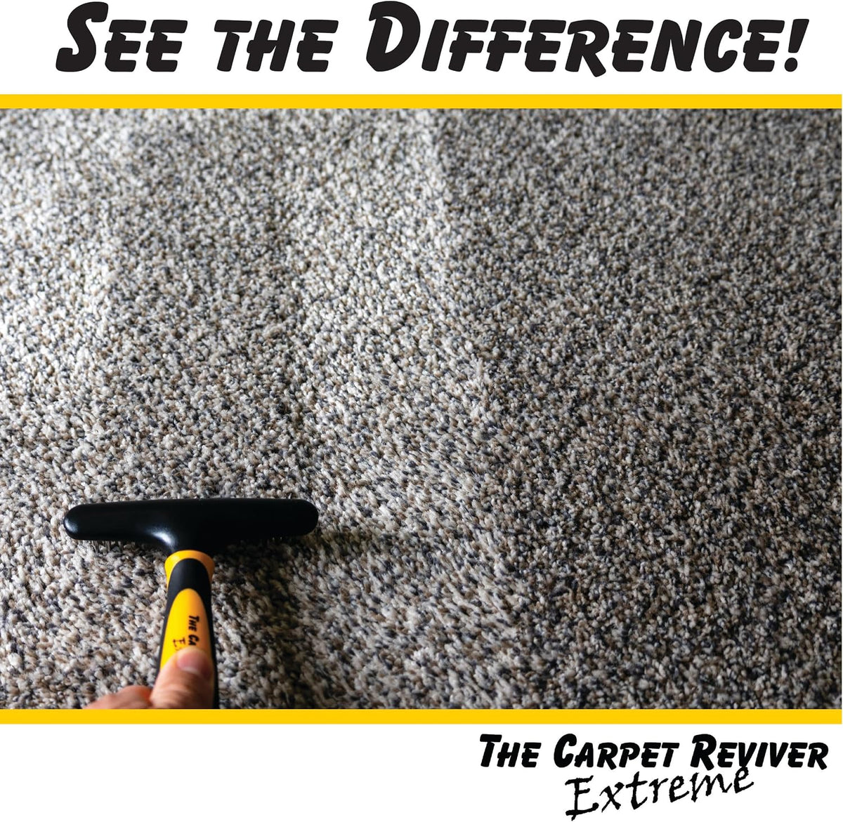 Close up of metal tines on Johnny World Carpet Reviver brush