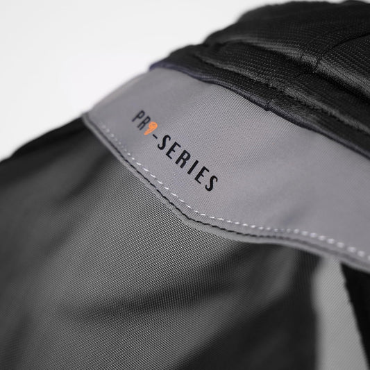 Side profile of Shires FlyGuard Pro fly mask showing breathable ear coverage