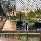 Heavy-duty knotted mesh pattern of hemp safety net