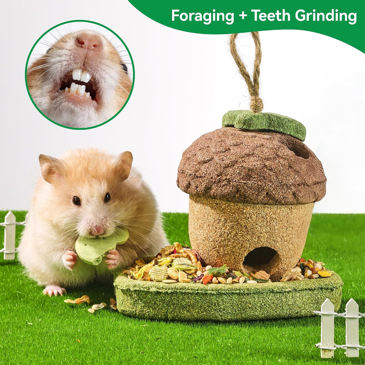 Handcrafted organic grass and vegetable shapes for guinea pig habitat decoration