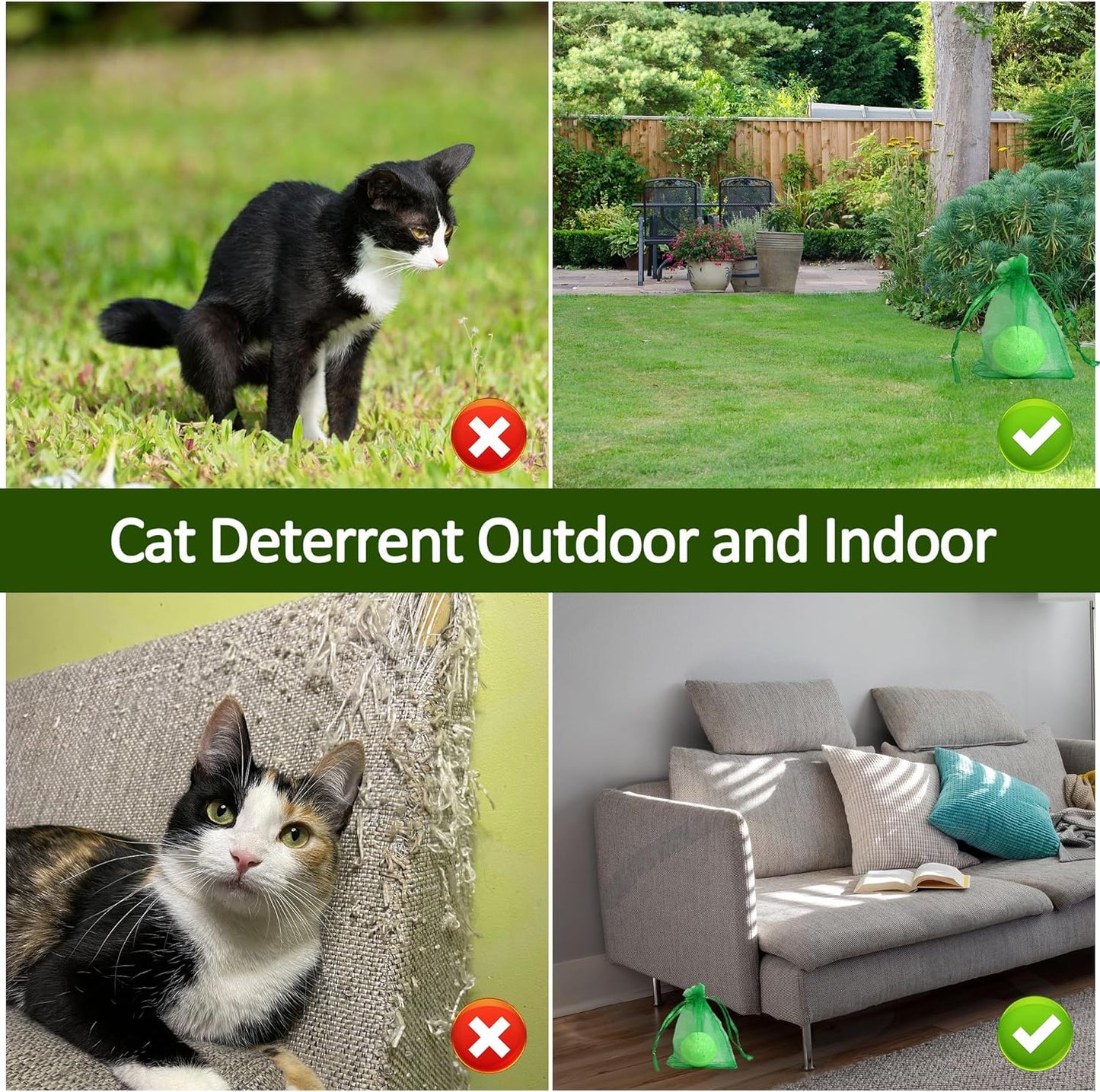 Close up view of the 24 pack cat repellent packaging