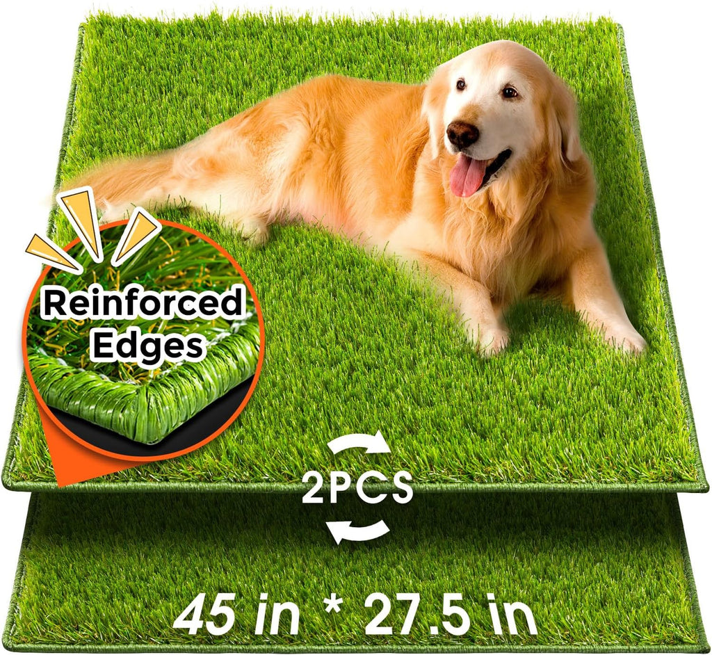 Hompet Dog Grass Pad with Tray Large, 41"x27", 2 Reusable Artificial Turf for Dogs Potty, Waterproof Non-Slip Washable Pee Pads, Quickly Absorbency Portable Dog Litter Box for Indoor/Outdoor Use - Image 10