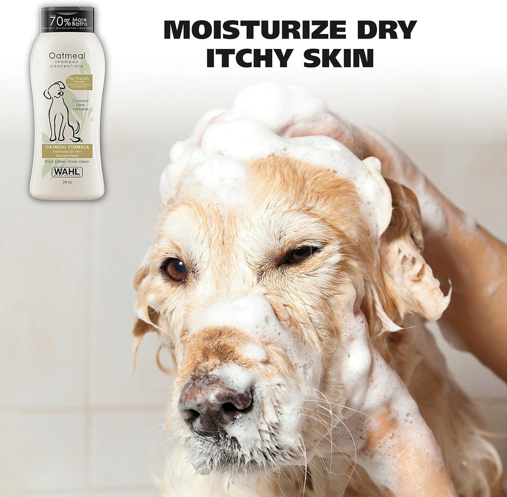 Wahl oatmeal dog shampoo back label ingredient details