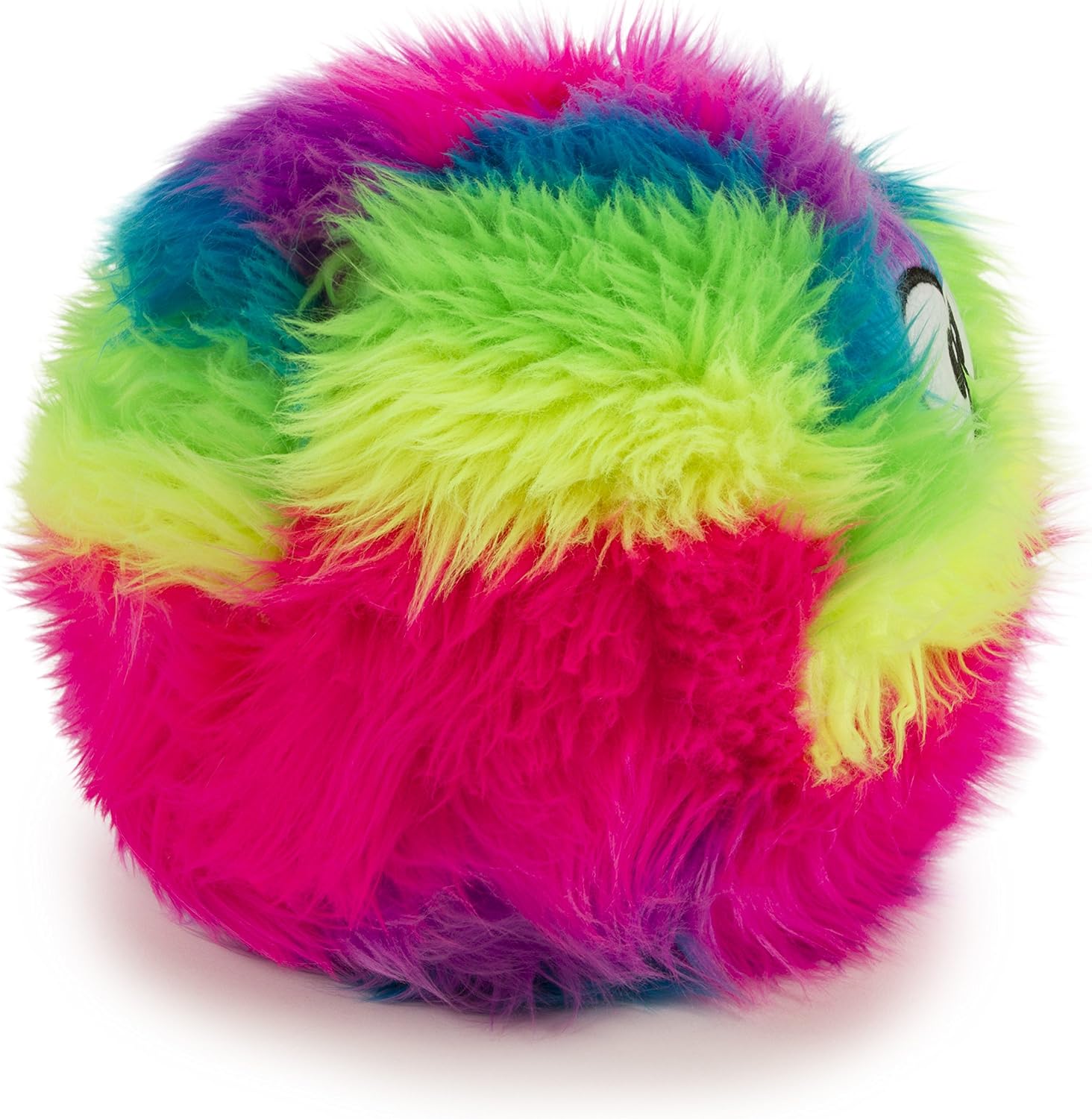 GoDog Furballz large rainbow dog toy with googly eyes