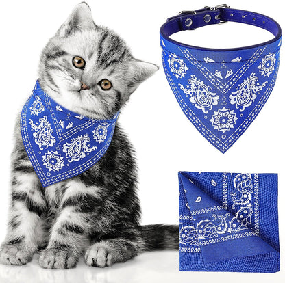Chicingyou Cat Dog Bandana Collar & Owner Matching Paisley Pattern Bandana Women Headband Square Scarf Headwear Puppy Scarf for Small Dog Adjustable Cat Collar Triangle Neckerchief Handkerchief(Black) - Image 10