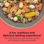 Premium Seeds And Grains Inside The Kaytee Conure Gourmet Diet Bag