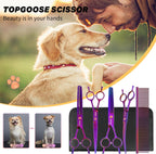 Stainless steel straight pet shears for full body dog hair trimming