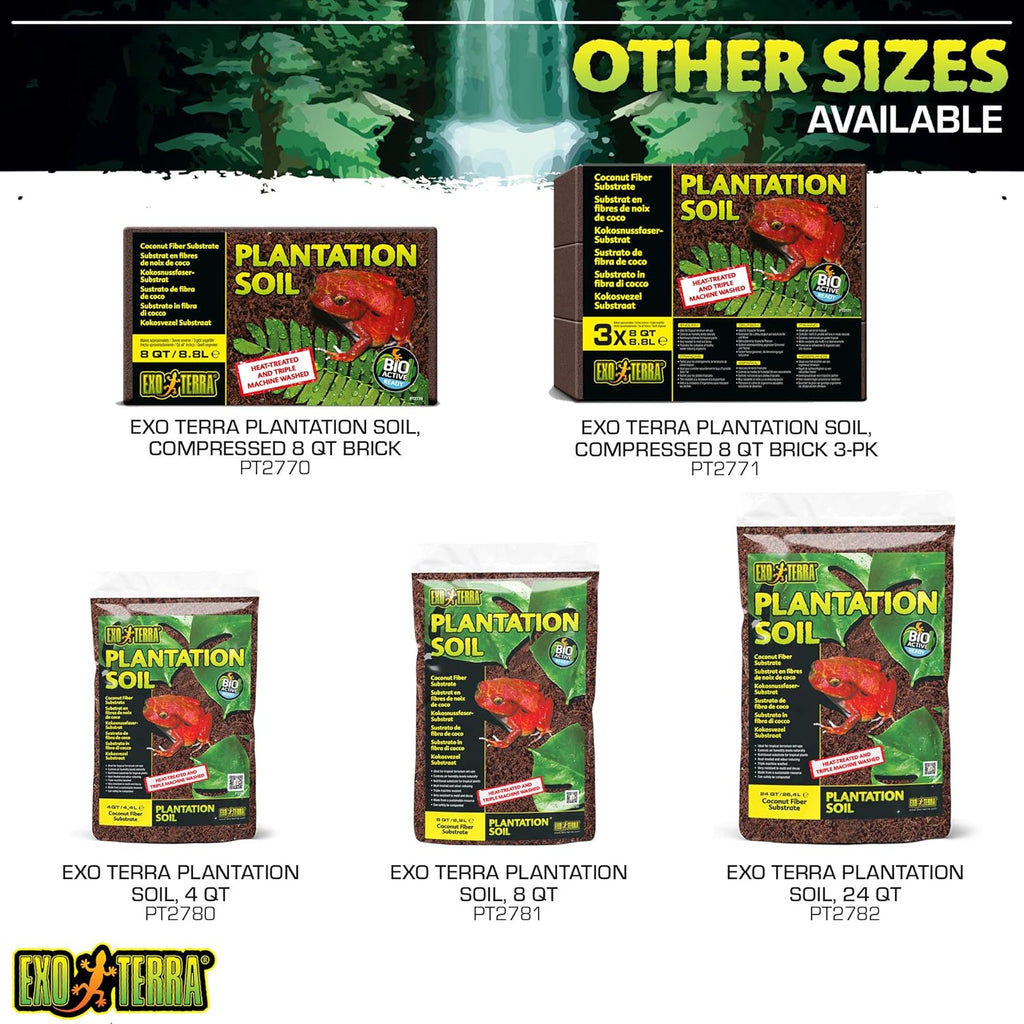Exo Terra Plantation Soil, 8 Qt (8.8 L) - 100% Natural Terrarium Substrate | Increases Humidity, Stimulates Digging & Burrowing | Ideal for Natural Terrarium Setups & Live Plants - Image 9