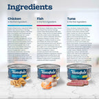 Nutritional information and ingredient details on Blue Buffalo cat food packaging