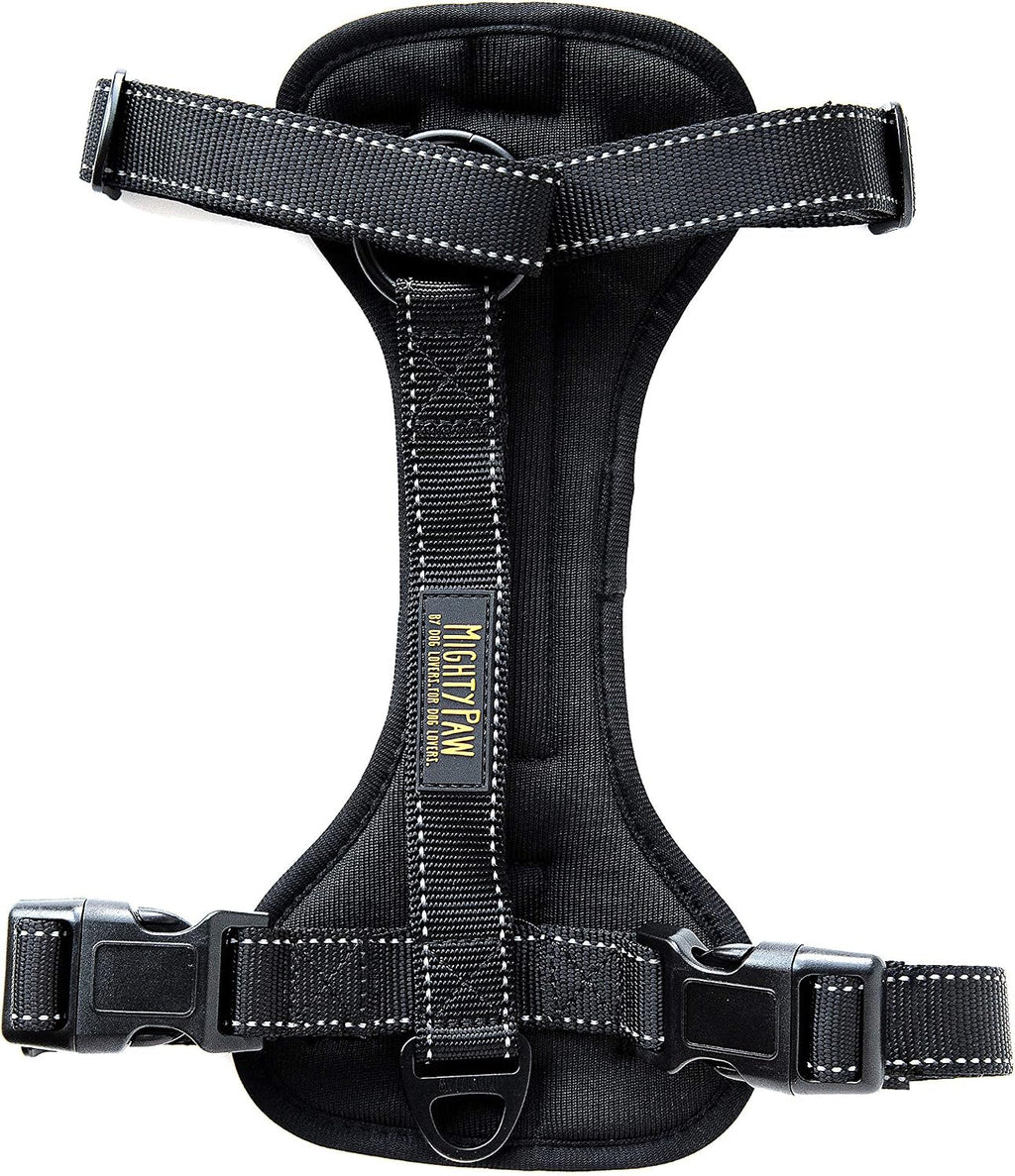 Mighty Paw dog car harness front view black