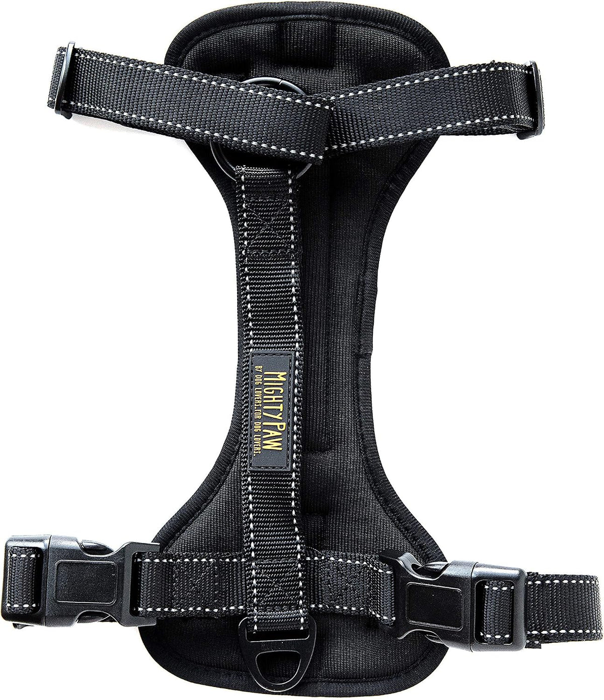 Mighty Paw dog car harness front view black