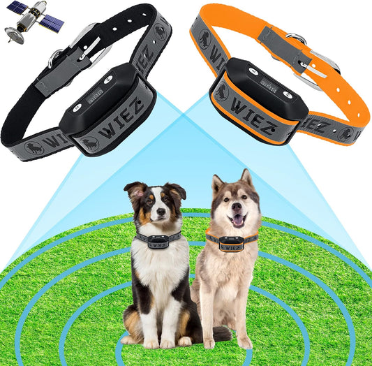 WIEZ GPS wireless dog fence transmitter collar system front view for outdoor pet safety