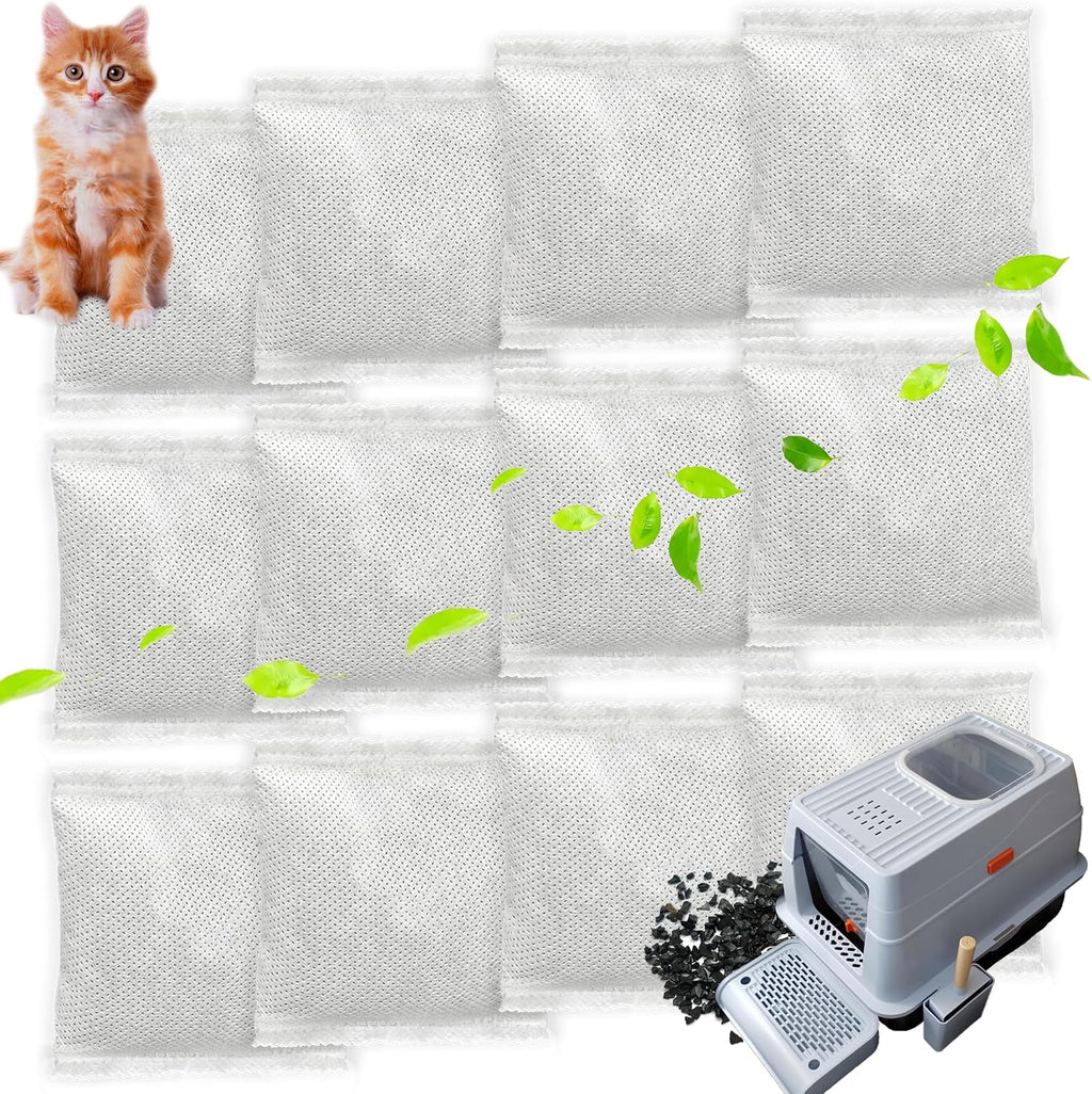 PurifyLogix activated charcoal odor absorber bags front view for cat litter box fresh air