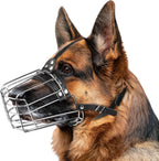 CleverTail German Shepherd metal wire basket muzzle front view