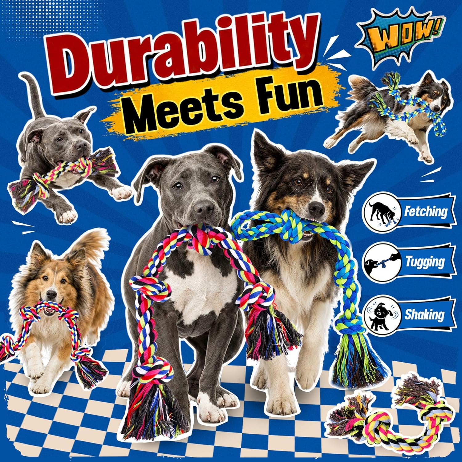 Forfon premium pet supply package displaying three ropes and bags