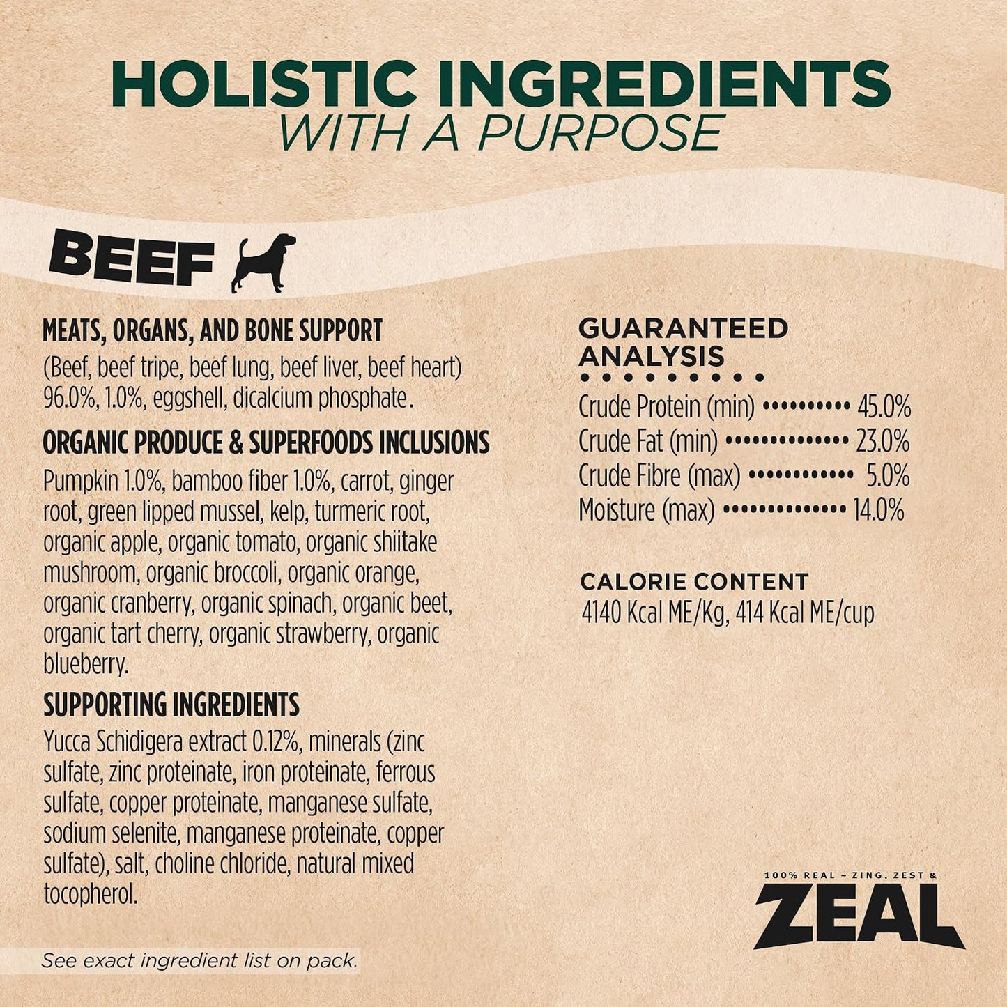 ZEAL Canada Air-Dried Dog Food - High Protein, Natural Superfoods, Nutrient Rich, No Fillers, Grain Free, Complete & Balanced (Beef, Turkey, Chicken) 3 lbs - Image 9