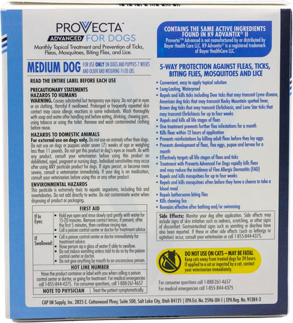 Provecta Advanced four month supply topical drops box back showing ingredients