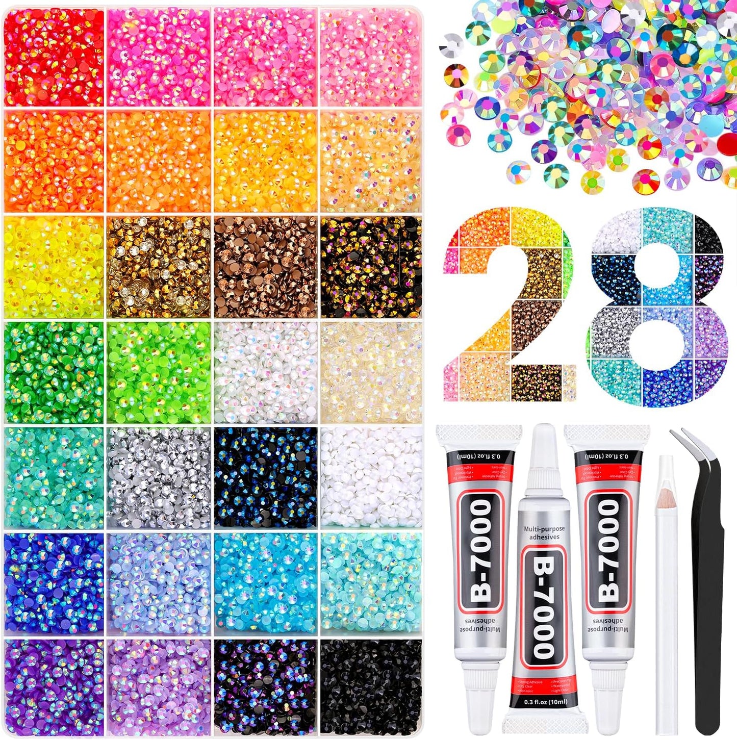 GA&EN resin rhinestone bedazzling kit with storage box and tools.