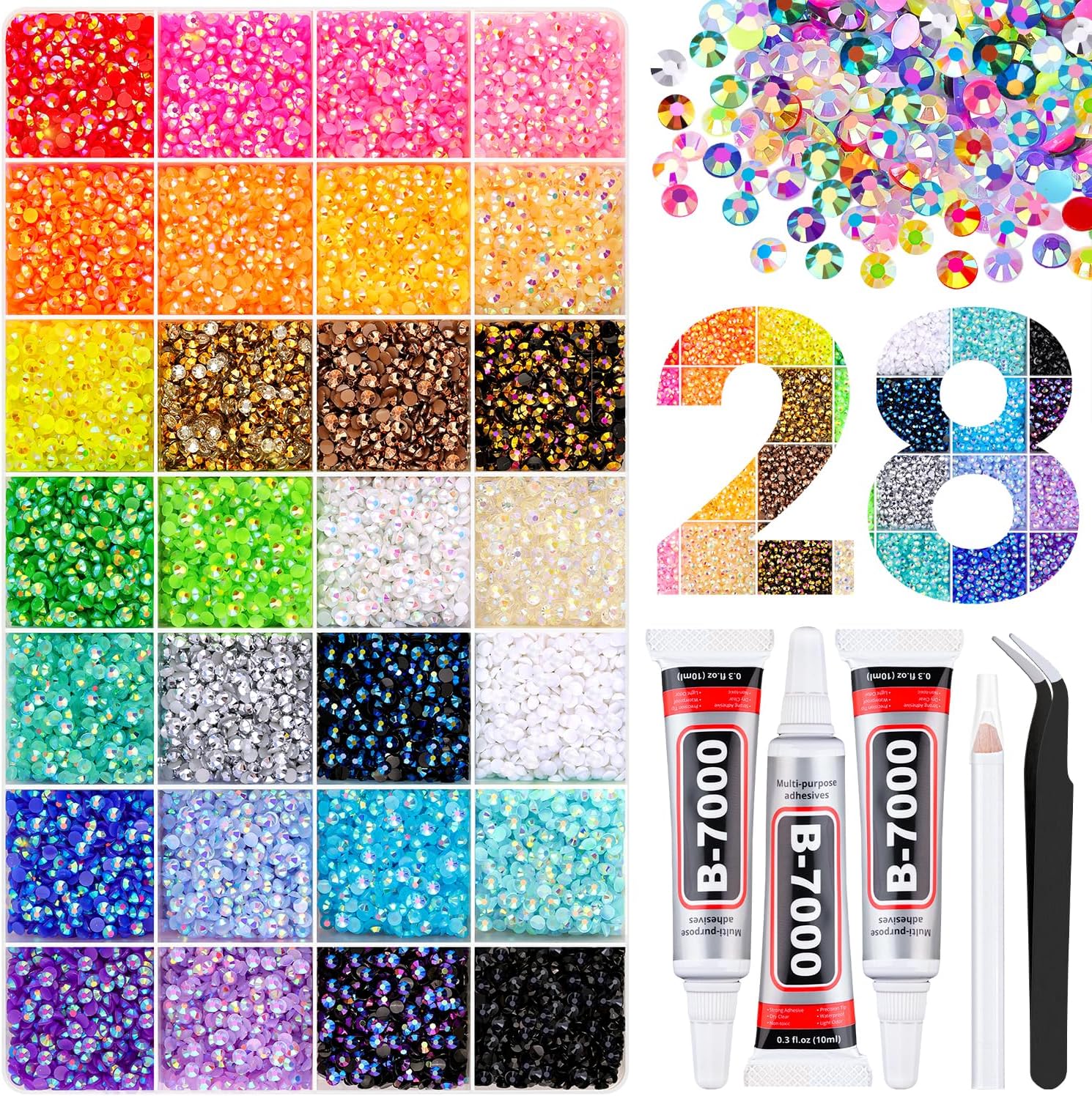 GA&EN resin rhinestone bedazzling kit with storage box and tools.