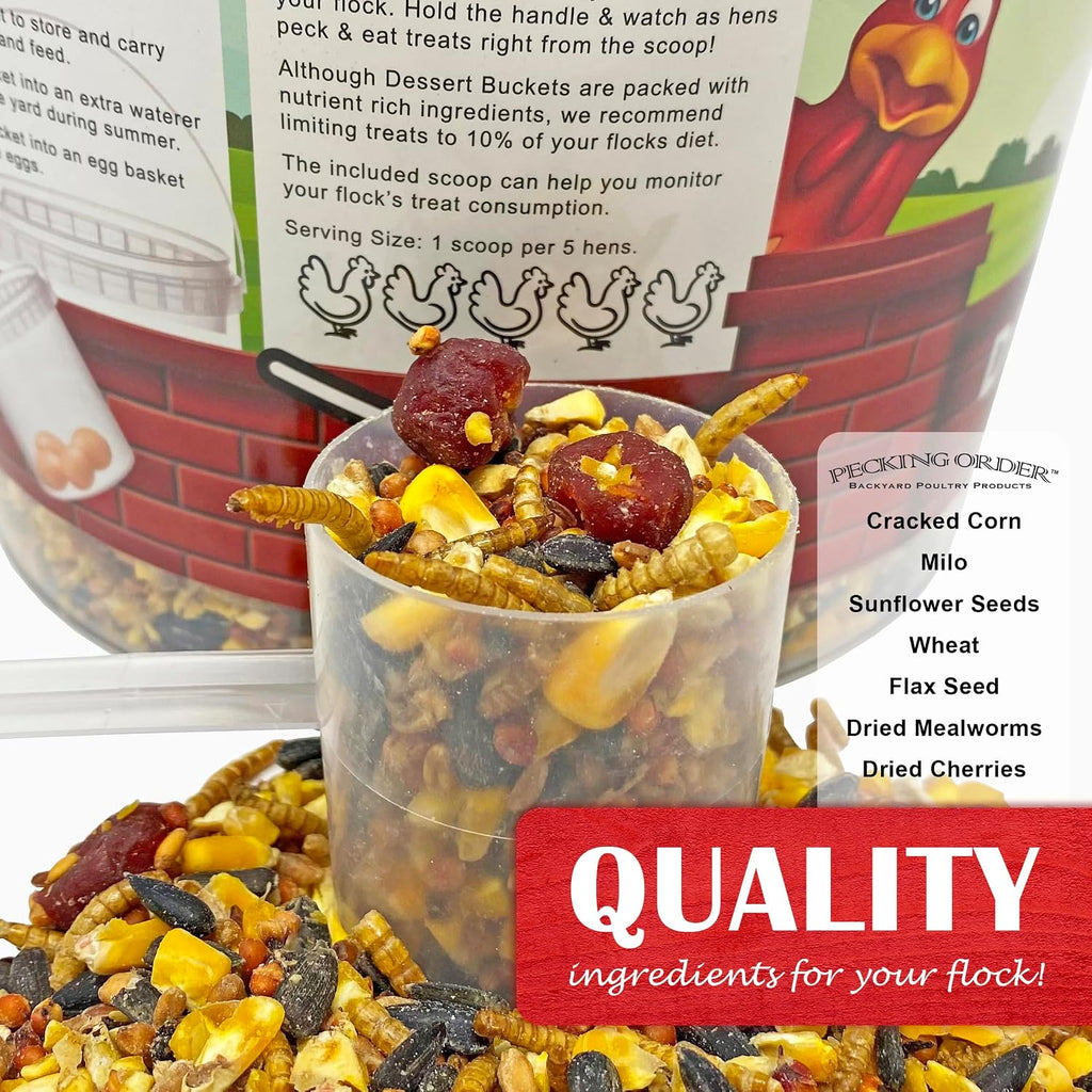 Close up of Pecking Order mealworm and seed poultry blend