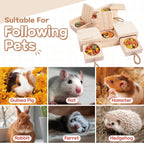 Natural solid wood rabbit chew blocks with pull up lids