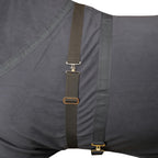 Showman horse sheet surcingle belly strap highlighting secure metal T lock fastener.