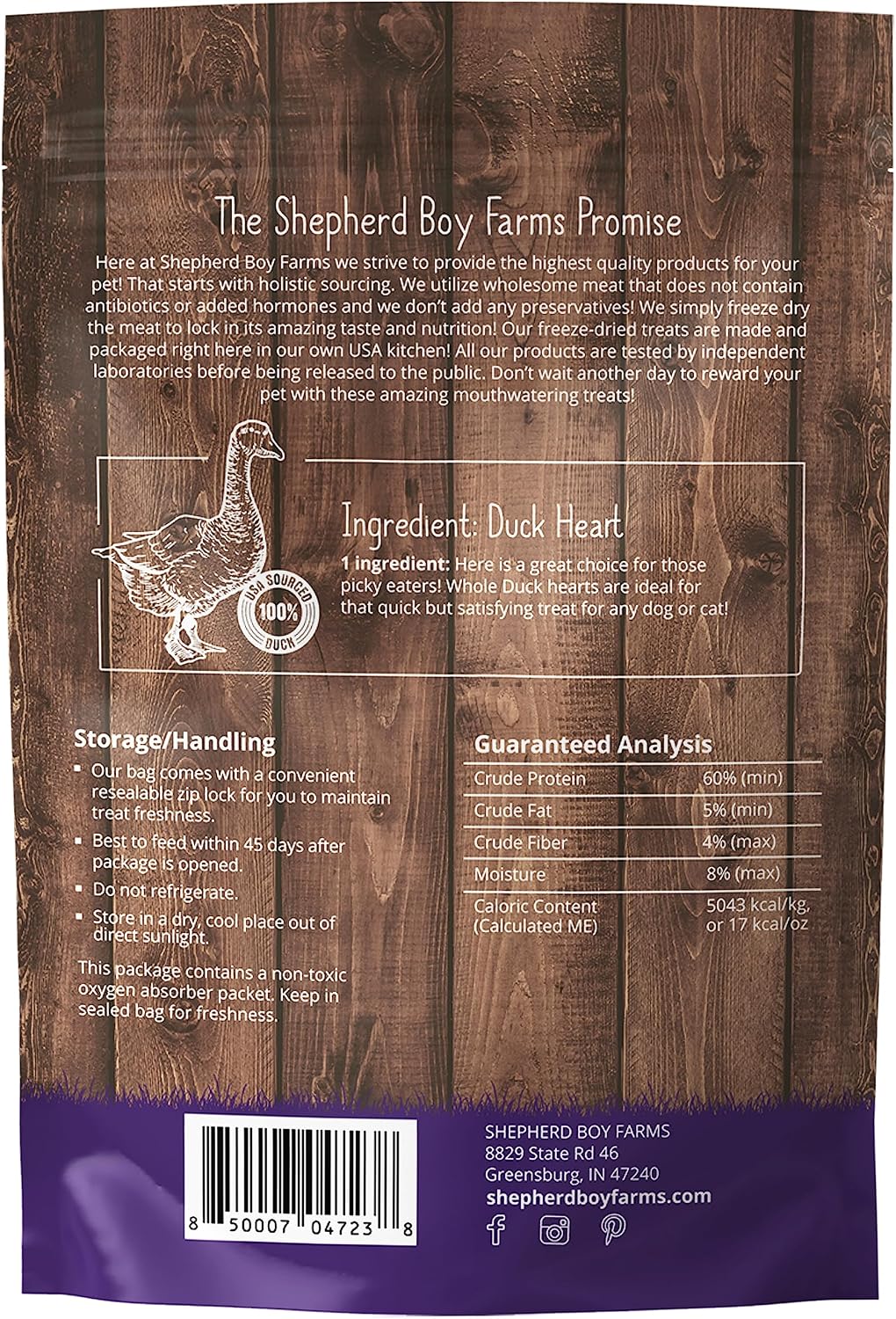 Natural hypoallergenic single ingredient duck heart cat and dog snack
