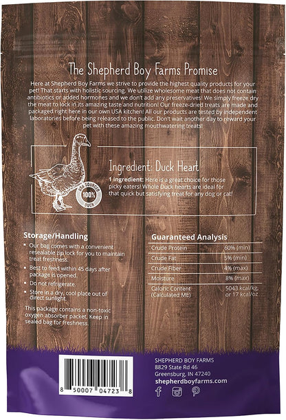 Natural hypoallergenic single ingredient duck heart cat and dog snack
