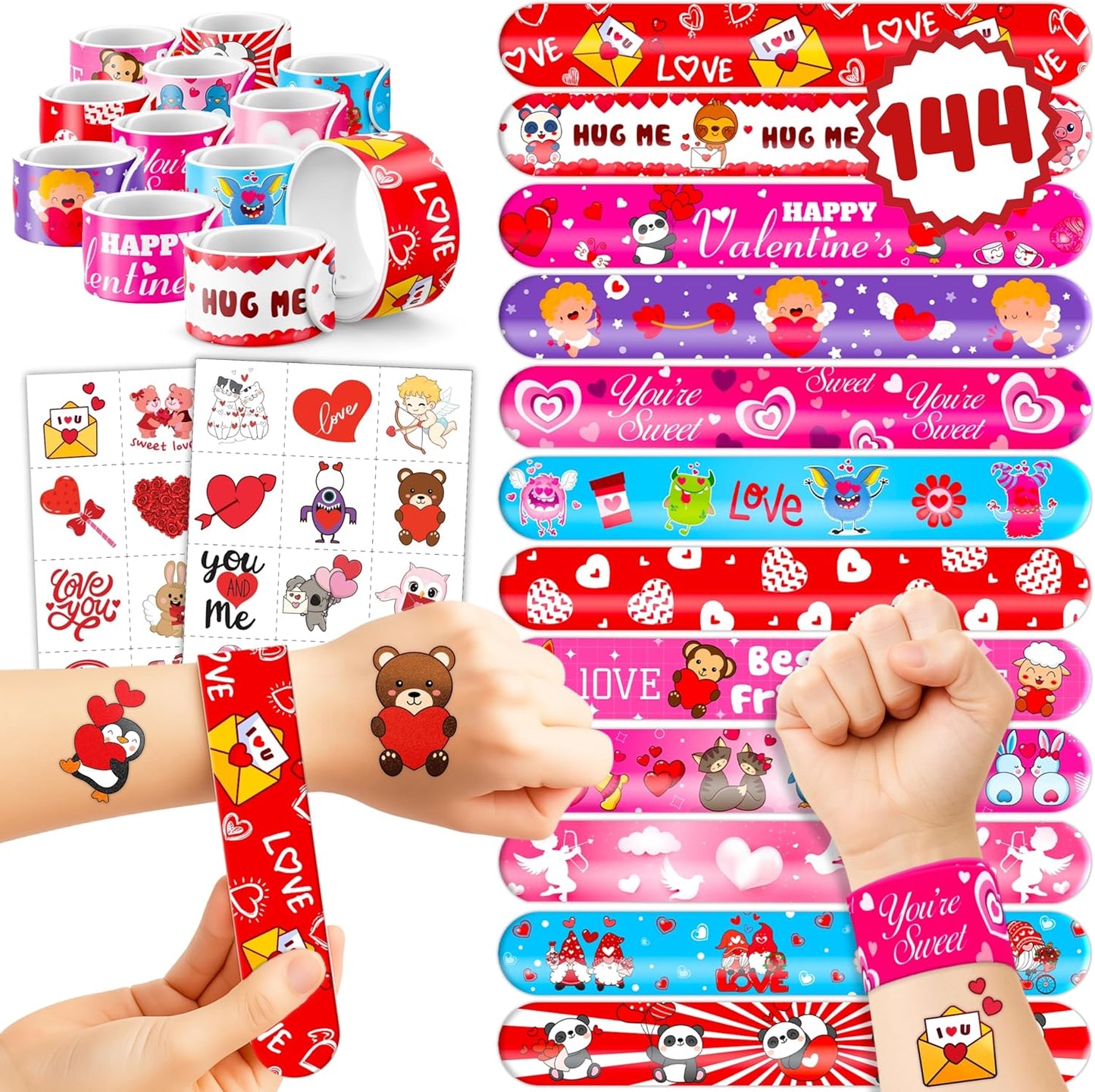 Cherisnowy 144 Piece Valentine Party Favors set front view