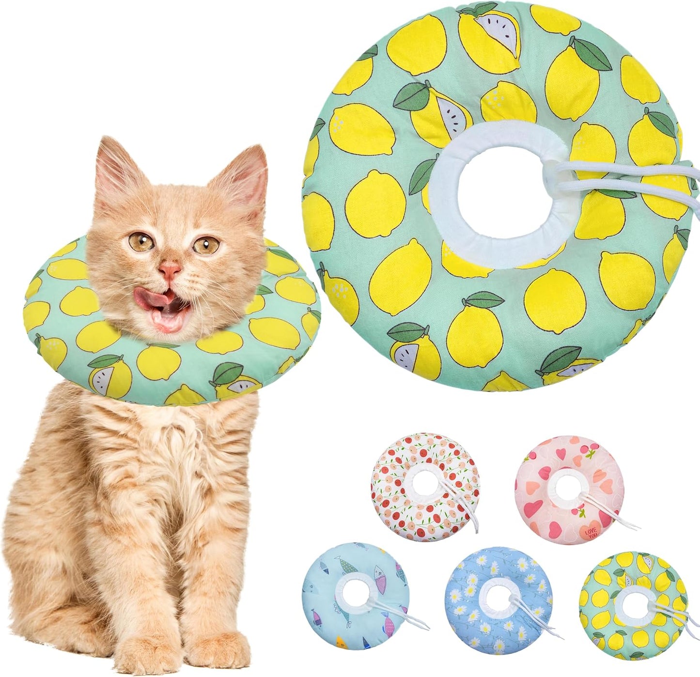 Seyezo Cat Cone Collar Soft, Adjustable Cat Recovery Collars Spay Cones to Stop Licking, Cute Donut E Collar After Surgery, Anti-Lick Recovery Elizabethan Collar for Kittens (Donut Pink, Small) - Image 10