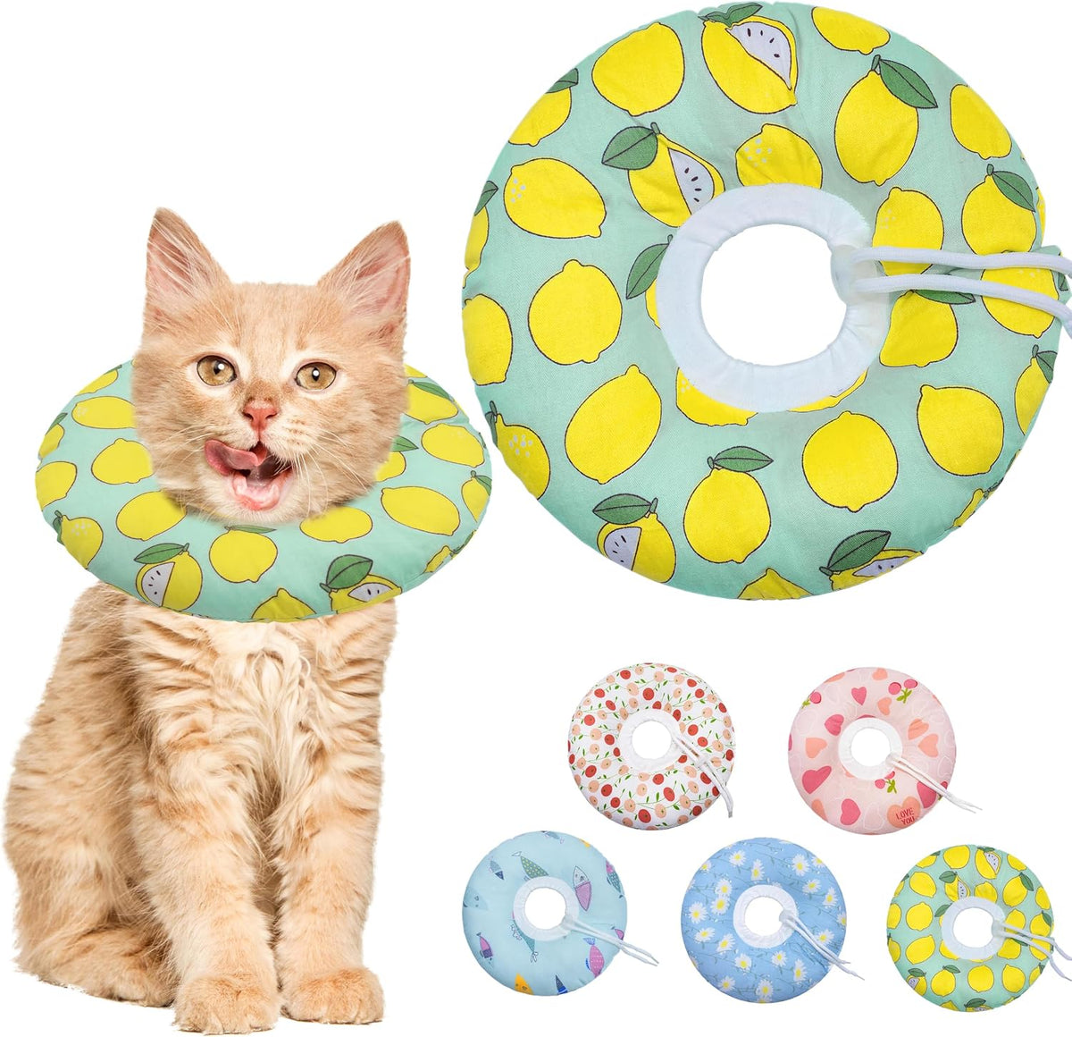 Seyezo Cat Cone Collar Soft, Adjustable Cat Recovery Collars Spay Cones to Stop Licking, Cute Donut E Collar After Surgery, Anti-Lick Recovery Elizabethan Collar for Kittens (Donut Pink, Small) - Image 10