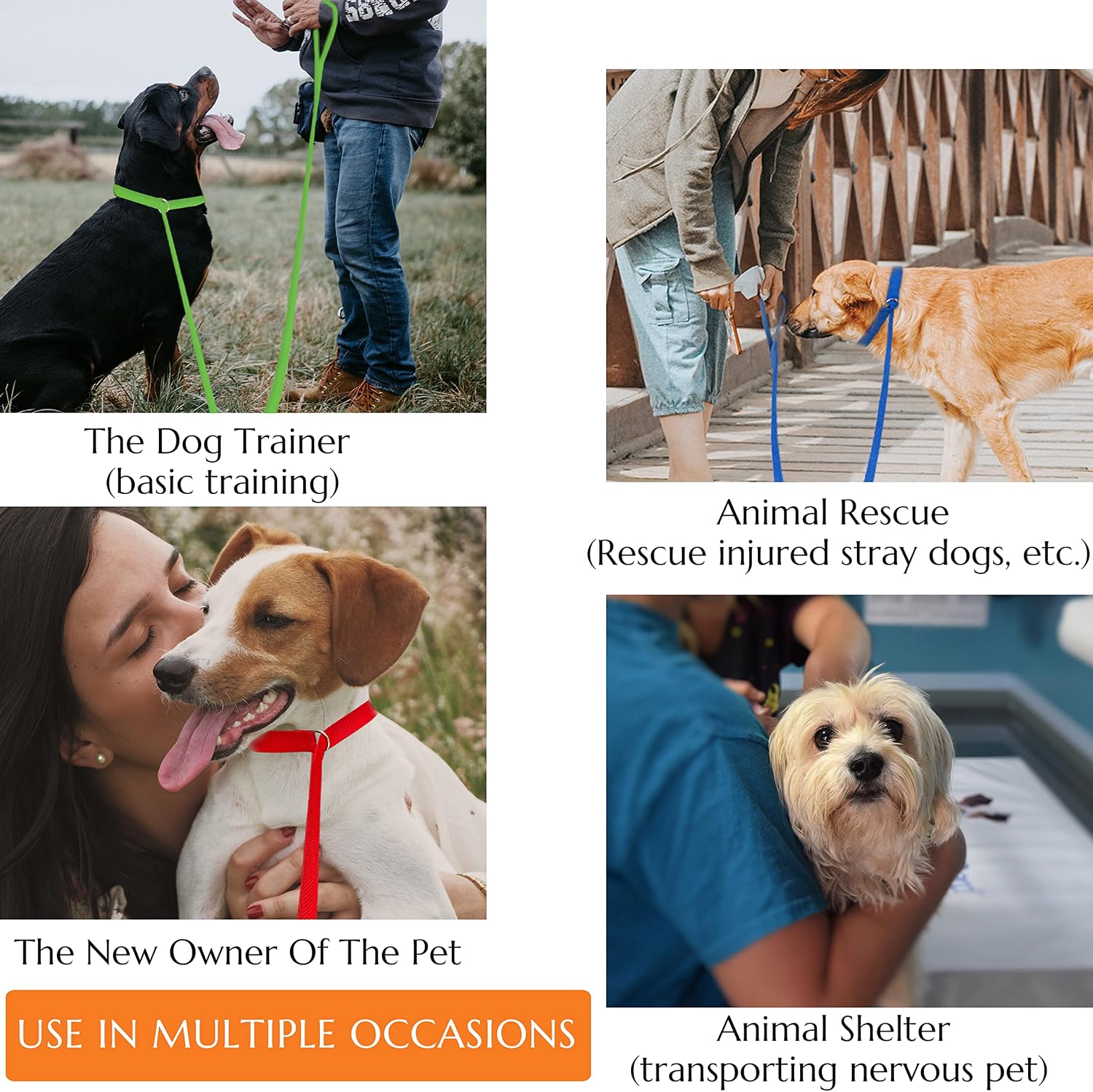 Covgopi emergency rescue dog leashes pack showing six distinct variations