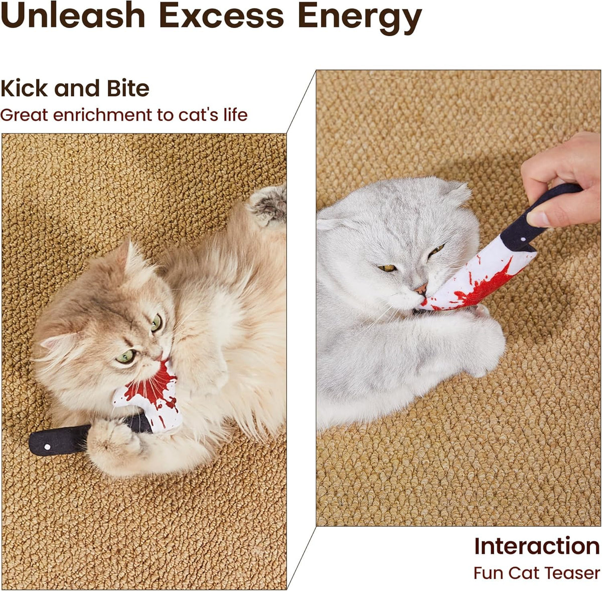 Collection of four distinct Potaroma catnip knife toys