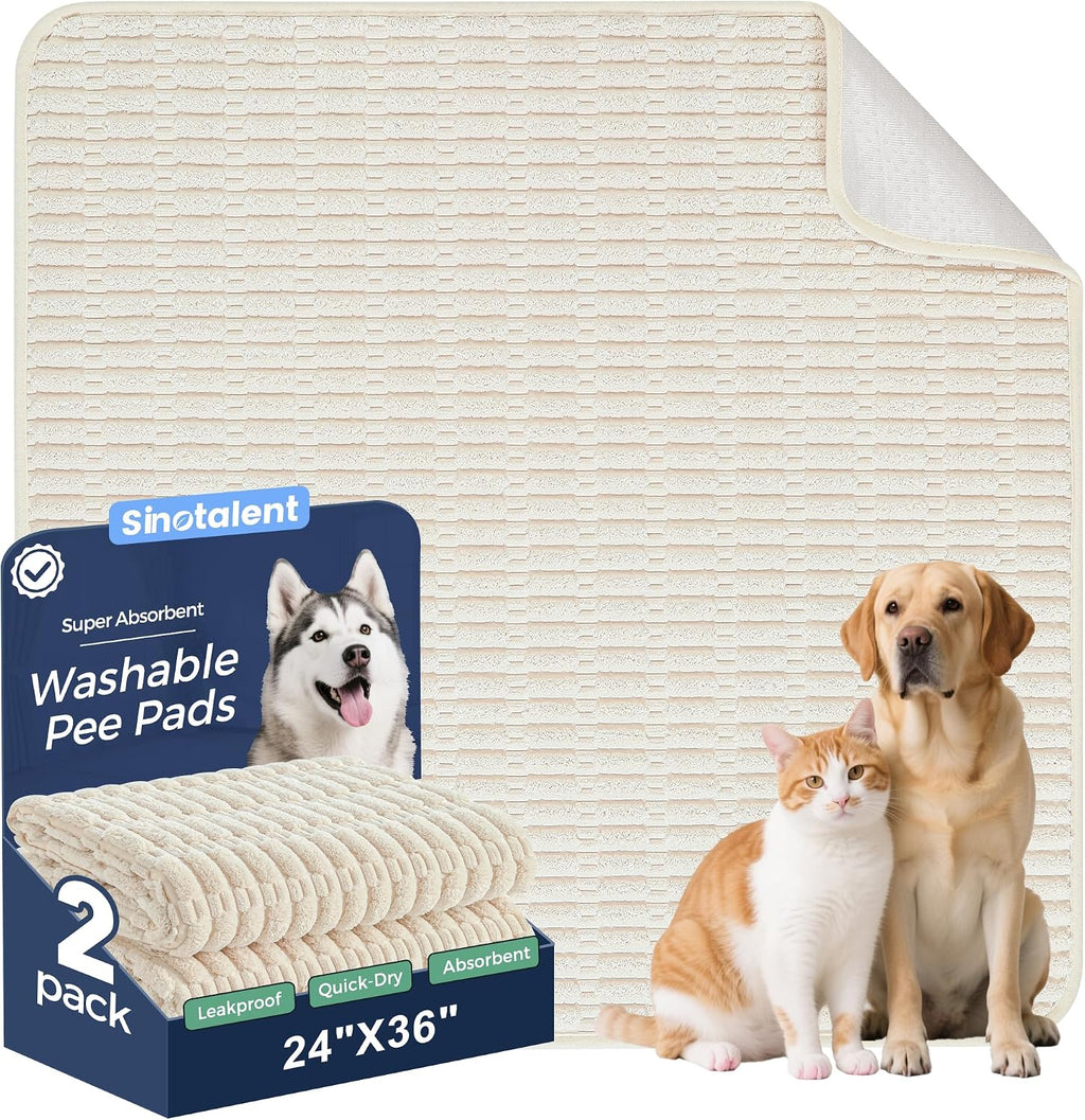 Washable Pee Pads for Dogs, Reusable Puppy Pads Dog Pads, Non-Slip Dog Pee Pads, Leak-Proof Pet Pee Pads Wee Wee Pads for Dogs. (Cream White, 18"x24"(Pack of 2)) - Image 12