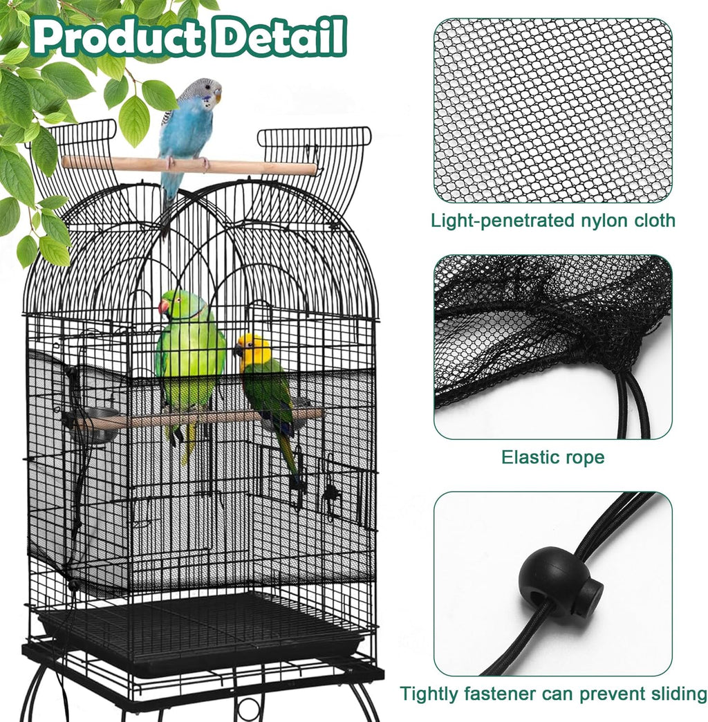 Catcan extra large bird cage skirt installed on enclosure