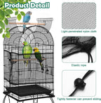 Catcan extra large bird cage skirt installed on enclosure