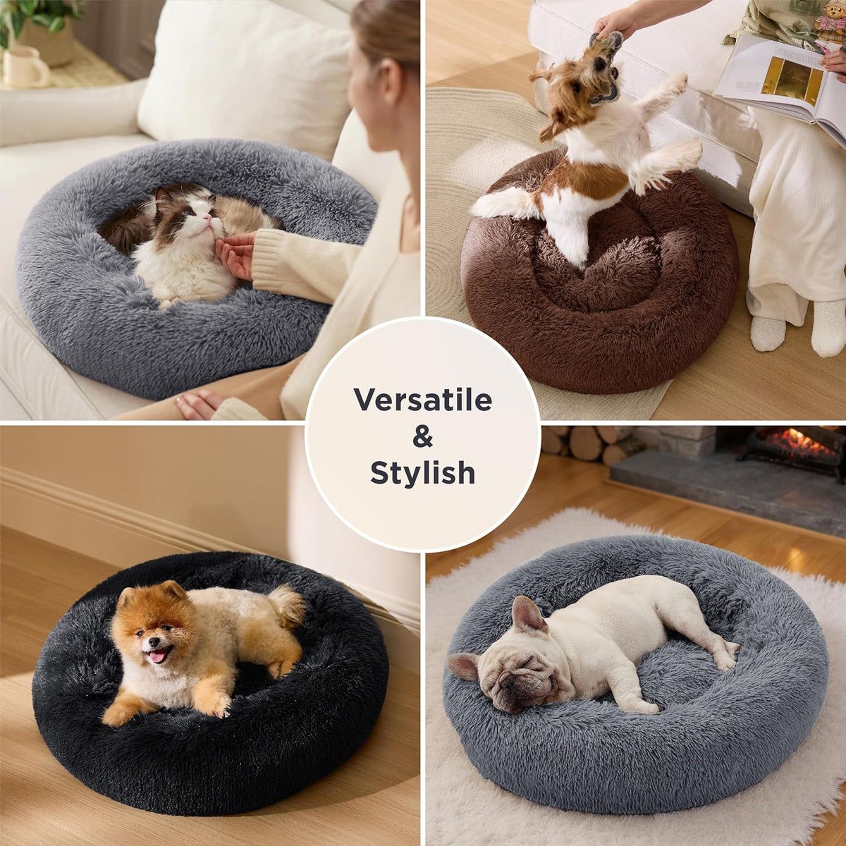Bedsure anti-anxiety donut bed showing raised support edges
