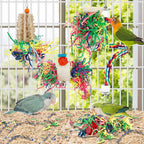 Bird Shredding Foraging Toys Parakeet Toy Chewing Hanging Toy Shredded Paper Bird Cage Accessories Bird Rope Perch for Conure Cockatiel Budgies Lovebird Parrotlet - Image 3