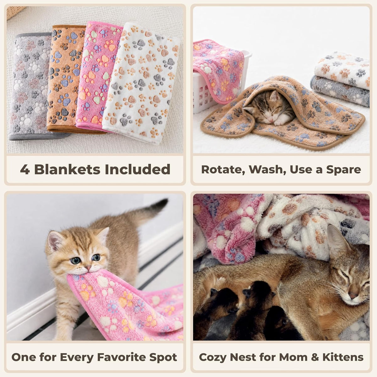 Lfory coral fleece nursing throws in white brown pink and gray