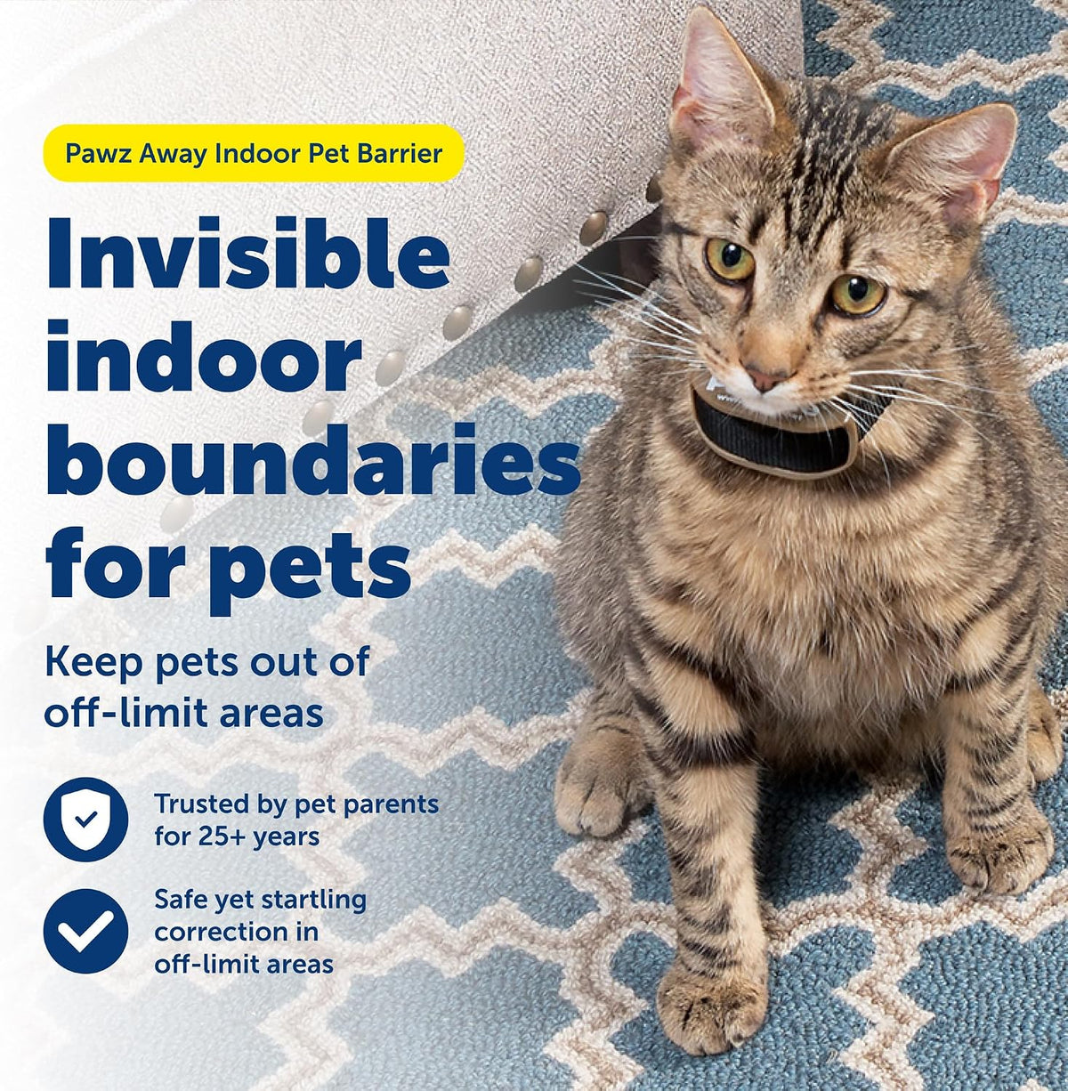 PetSafe indoor wireless pet proofing system transmitter placed near a kitchen counter.