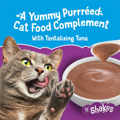 Purina Lil Shakes creamy tuna and coconut milk puree pourable food complement