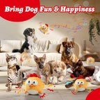 GUKCO squeaky dog toy plush chicken design with motion activated sensory elements.