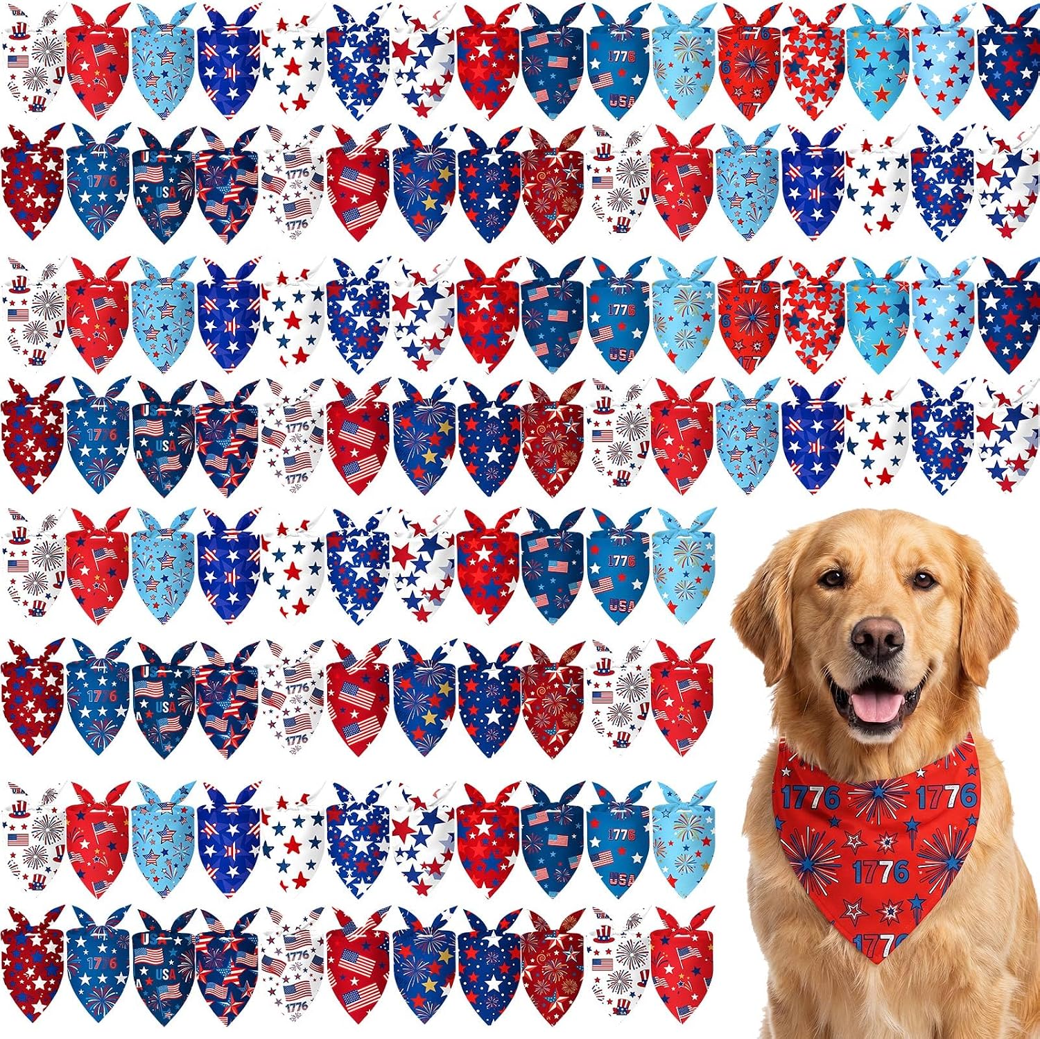 Abbylike 100 Pcs Paw Print Dog Bandanas Bulk Cute Footprint Bandanas for Dogs Triangle Kerchief Bib Scarf for Pets National Dog Day Party Costume Photo Props Accessories Pet Shops (25.6 x 17.7 x 17.7) - Image 11