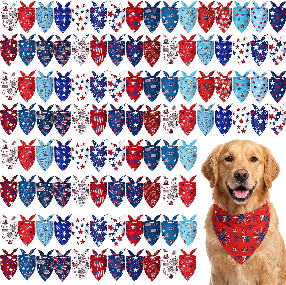 Abbylike 100 Pcs Paw Print Dog Bandanas Bulk Cute Footprint Bandanas for Dogs Triangle Kerchief Bib Scarf for Pets National Dog Day Party Costume Photo Props Accessories Pet Shops (25.6 x 17.7 x 17.7) - Image 11