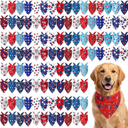 Abbylike 100 Pcs Paw Print Dog Bandanas Bulk Cute Footprint Bandanas for Dogs Triangle Kerchief Bib Scarf for Pets National Dog Day Party Costume Photo Props Accessories Pet Shops (25.6 x 17.7 x 17.7) - Image 11