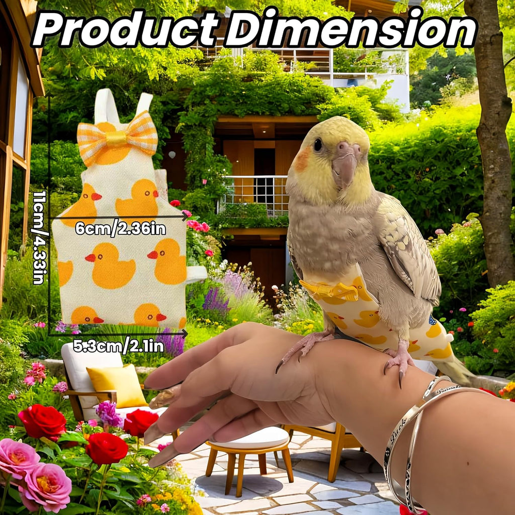 Magnoloran pet bird clothes arranged in large size pack of six