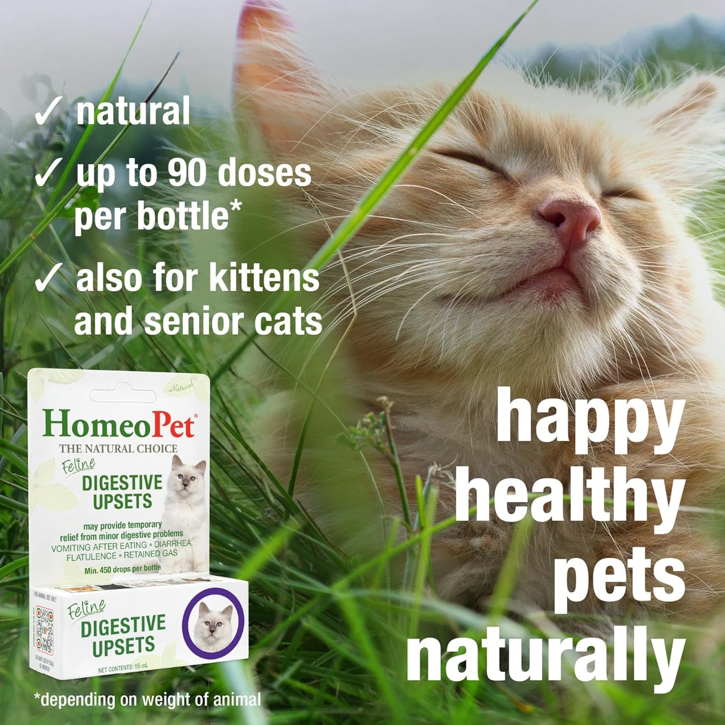 HomeoPet 15 Milliliters bottle with easy dropper cap for administering to cats