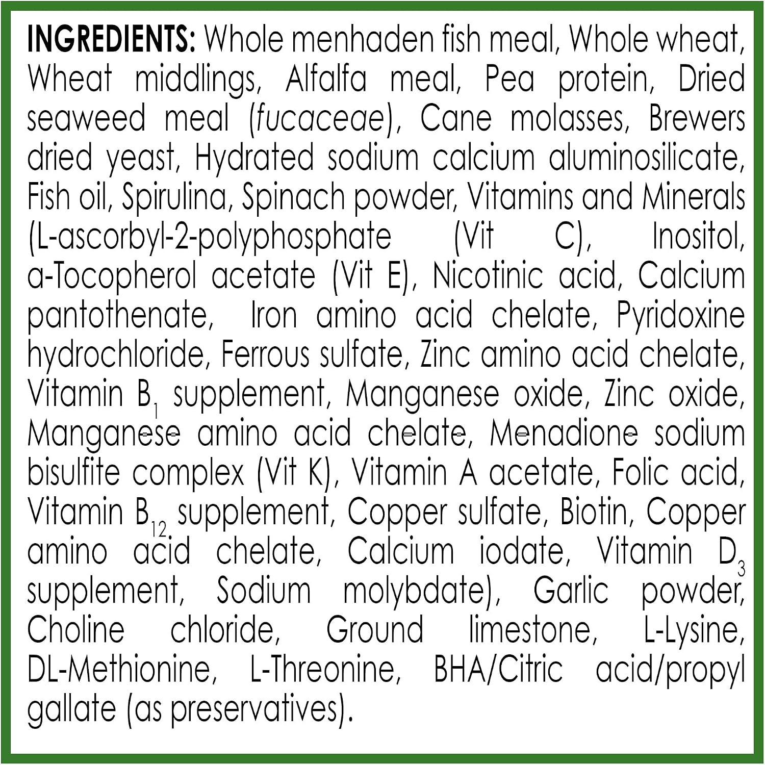 Side view of API Algae Eater Wafers USA imported label